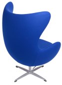D2.DESIGN Fotel Jajo niebieski ciemny kaszmir 118 Premium