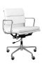 D2.DESIGN Fotel biurowy CH2171T biała skóra chrom