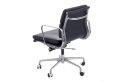 D2.DESIGN Fotel biurowy CH2171T czarna skóra chrom D2.DESIGN Fotel biurowy CH2171T czarna skóra chrom