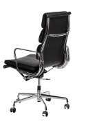 D2.DESIGN Fotel biurowy CH2191T czarna skóra chrom D2.DESIGN Fotel biurowy CH2191T czarna skóra chrom