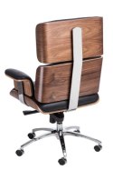 D2.DESIGN Fotel biurowy VIP czarna skóra,orzechowy fornir, chrom D2.DESIGN Fotel biurowy VIP czarna skóra,orzechowy fornir, chrom