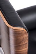 D2.DESIGN Fotel biurowy VIP czarna skóra,orzechowy fornir, chrom D2.DESIGN Fotel biurowy VIP czarna skóra,orzechowy fornir, chrom