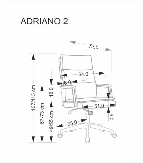 ADRIANO 2 fotel obrotowy j. popiel ADRIANO 2 fotel obrotowy j. popiel