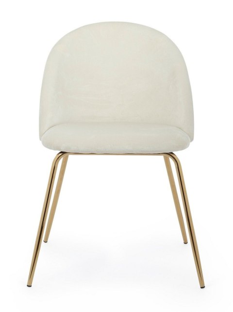 Bizzotto BIZZOTTO krzesło TANYA VELVET białe