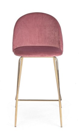 Bizzotto BIZZOTTO krzesło barowe CARRY VELVET różowe