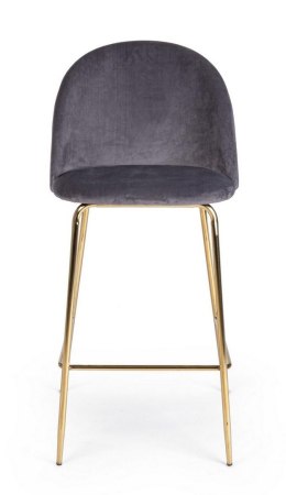 Bizzotto BIZZOTTO krzesło barowe CARRY VELVET szare