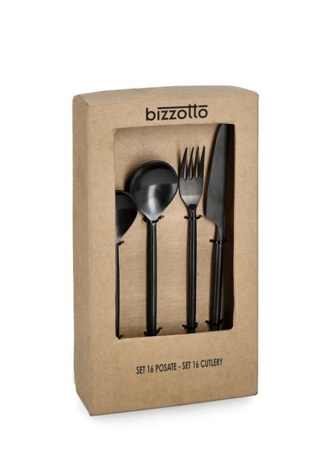 Bizzotto BIZZOTTO zestaw sztućców BRONTE SATIN BLACK 16 szt.