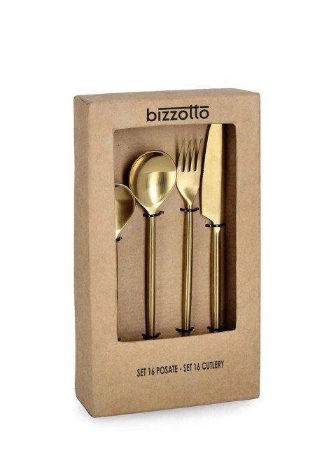 Bizzotto BIZZOTTO zestaw sztućców BRONTE SATIN GOLD 16 szt.