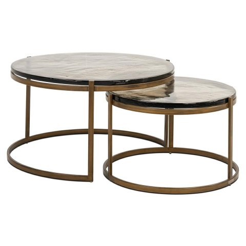 Richmond Interiors RICHMOND zestaw stolików kawowych CLEO złoty Richmond Interiors RICHMOND zestaw stolików kawowych CLEO złoty