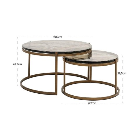 Richmond Interiors RICHMOND zestaw stolików kawowych CLEO złoty Richmond Interiors RICHMOND zestaw stolików kawowych CLEO złoty