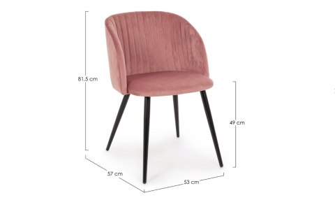 Bizzotto BIZZOTTO krzesło QUEEN VELVET różowe