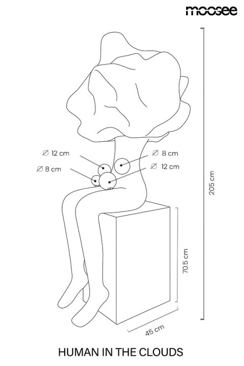 Moosee MOOSEE lampa podłogowa HUMAN IN THE CLOUDS czarna