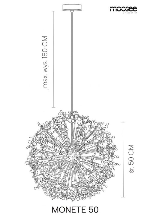 Moosee MOOSEE lampa wisząca MONETE 50 złota