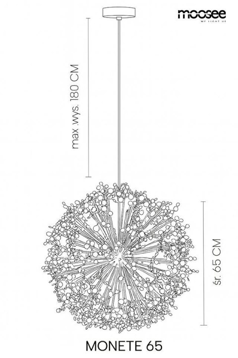 Moosee MOOSEE lampa wisząca MONETE 65 złota