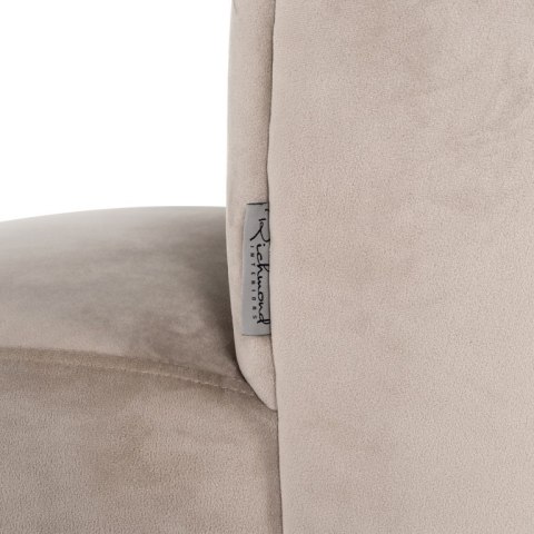 Richmond Interiors RICHMOND krzesło PIPPA KHAKI - welur, podstawa czarna