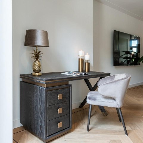 Richmond Interiors RICHMOND krzesło INDIGO STONE - welur