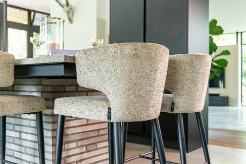 Richmond Interiors RICHMOND krzesło barowe TAYLOR 2 beżowe - trudnopalne