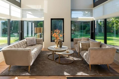 Richmond Interiors RICHMOND zestaw stolików WHITEBONE BRASS