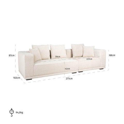 Richmond Interiors RICHMOND sofa trzyosobowa LUSSO beżowa