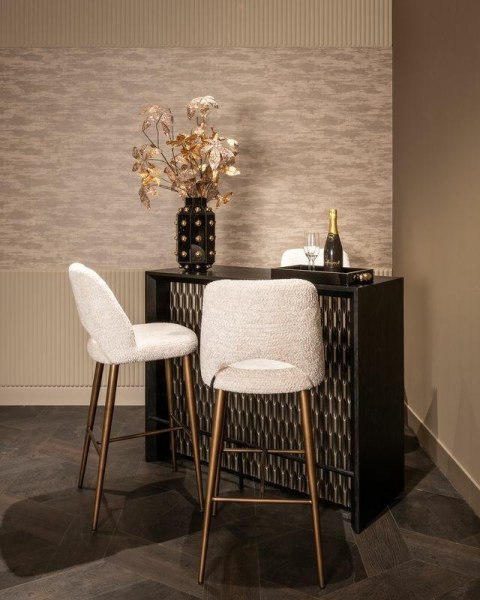 Richmond Interiors RICHMOND krzesło barowe DELPHINE I beżowe