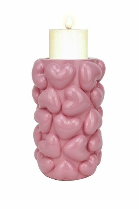 Richmond Interiors RICHMOND świecznik EMEL HEARTS L różowy