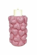 Richmond Interiors RICHMOND świecznik EMEL HEARTS S różowy