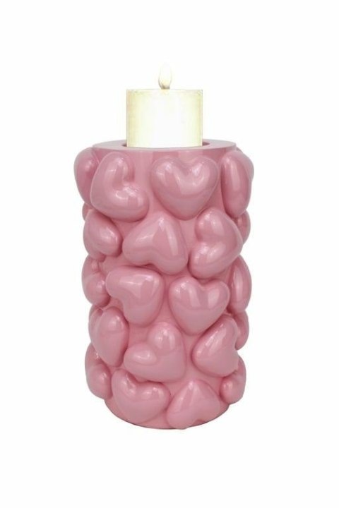 Richmond Interiors RICHMOND świecznik EMEL HEARTS S różowy