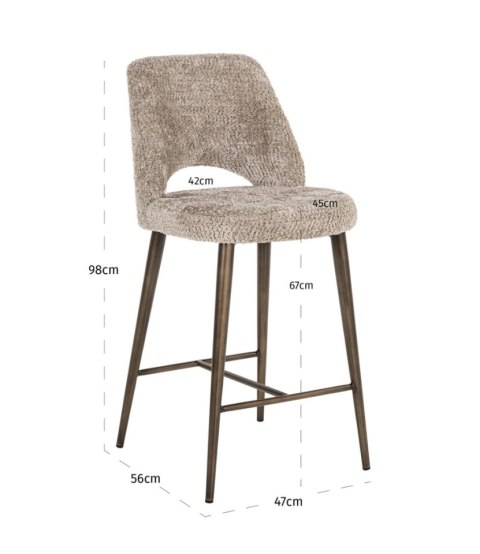 Richmond Interiors RICHMOND krzesło barowe DELPHINE 67- trudnopalne