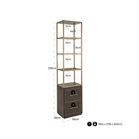 Richmond Interiors RICHMOND regał CARTER S brązowy