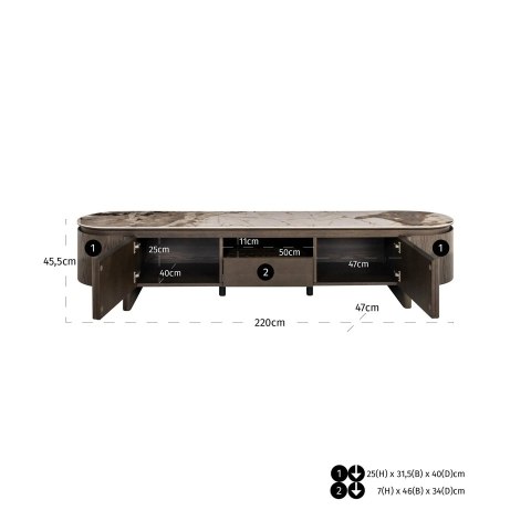 Richmond Interiors RICHMOND szafka RTV LANGFORD brązowa