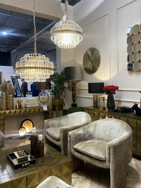 Richmond Interiors RICHMOND zegar ADEN złoty