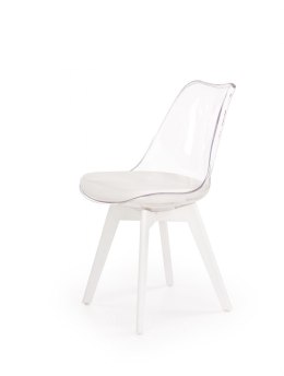 Halmar K245 krzesło bezbarwny / biały materiał: tworzywo / ekoskóra