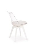 Halmar K245 krzesło bezbarwny / biały materiał: tworzywo / ekoskóra