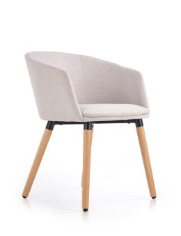 Halmar K266 krzesło beżowy tkanina nogi drewniane