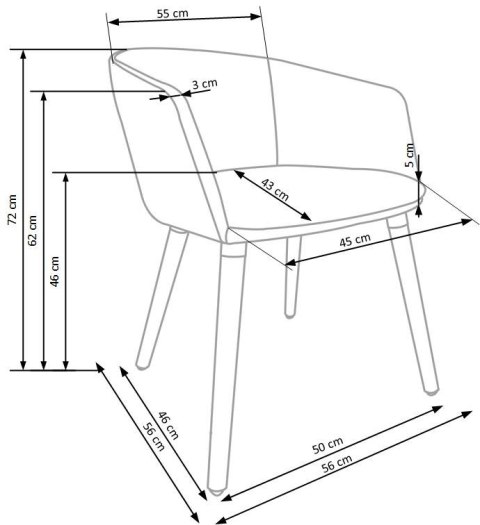 Halmar K266 krzesło jasny popiel tkanina stelaż metal Halmar K266 krzesło jasny popiel tkanina stelaż metal