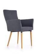 Halmar K274 krzesło z podłkietnikami ciemny popiel materiał: tkanina / drewno lite