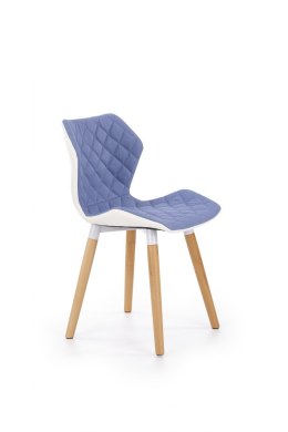 Halmar K277 krzesło biało / niebieskie