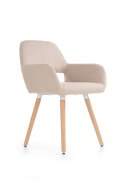 Halmar K283 krzesło do jadalni beżowy tkanina nogi drewniane