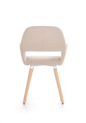 Halmar K283 krzesło do jadalni beżowy tkanina nogi drewniane