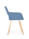 Halmar K283 krzesło niebieskie tkanina nogi drewniane