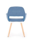 Halmar K283 krzesło niebieskie tkanina nogi drewniane