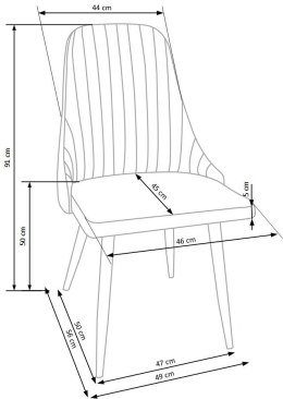 Halmar K285 krzesło do jadalni beżowy tkanina stal malowana