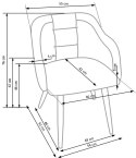 Halmar K288 krzesło granatowe / niebieskie tkanina+stal malowana