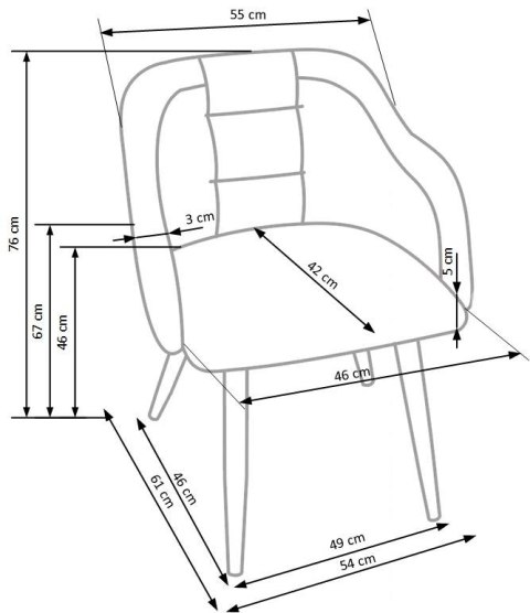 Halmar K288 krzesło granatowe / niebieskie tkanina+stal malowana Halmar K288 krzesło granatowe / niebieskie tkanina+stal malowana