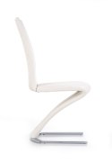 Halmar K291 krzesło do jadalni biały, materiał: ekoskóra / stal