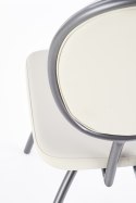 Halmar K298 krzesło jasny popiel / grafitowy ekoskóra / stal
