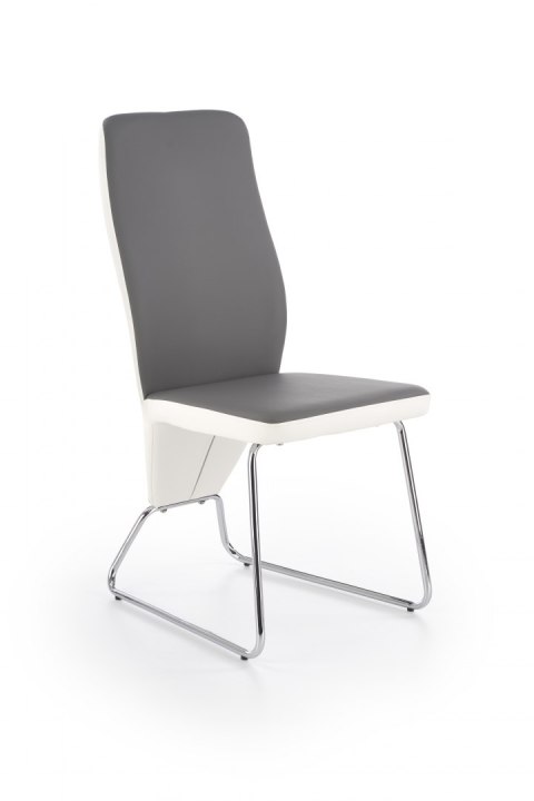 Halmar K299 krzesło tył - biały, przód - popiel, stelaż - chrom Halmar K299 krzesło tył - biały, przód - popiel, stelaż - chrom