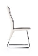 Halmar K299 krzesło tył - biały, przód - popiel, stelaż - chrom