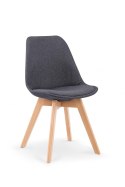 Halmar K303 krzesło ciemny popiel tkanina/ stelaż drewniany buk