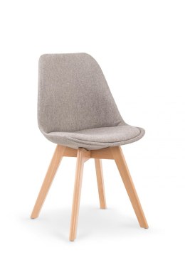 Halmar K303 krzesło tapicerowane jasny popiel / buk tkanina, stelaż drewniany